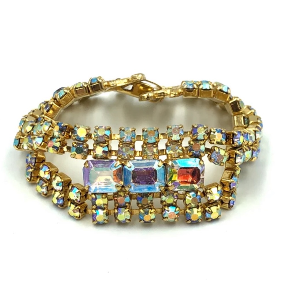 Vintage Aurora Borealis Rhinestone Bracelet